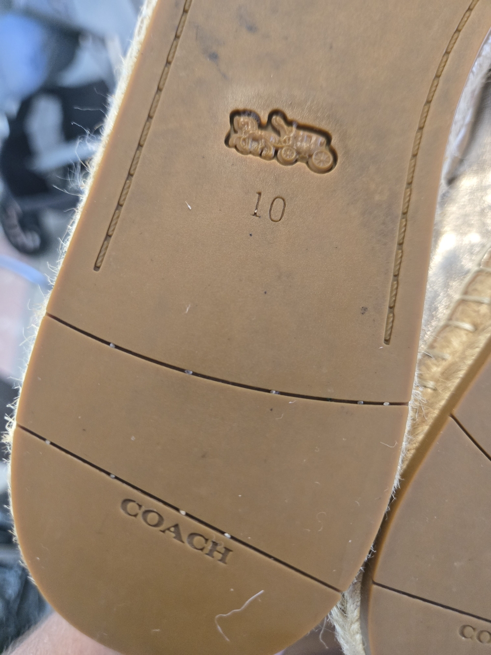 Coach Camryn Metallic Leather Espadrille Slip-on Size 10 - Picture 8 of 14
